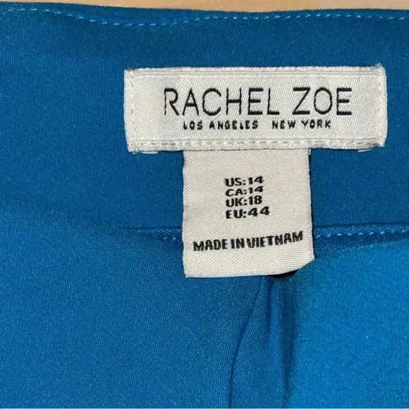 Rachel Zoe Women Hi-Rise Size 14 Waist Slim Leg Ankle Blue Trouser Pants Office - Picture 3 of 9